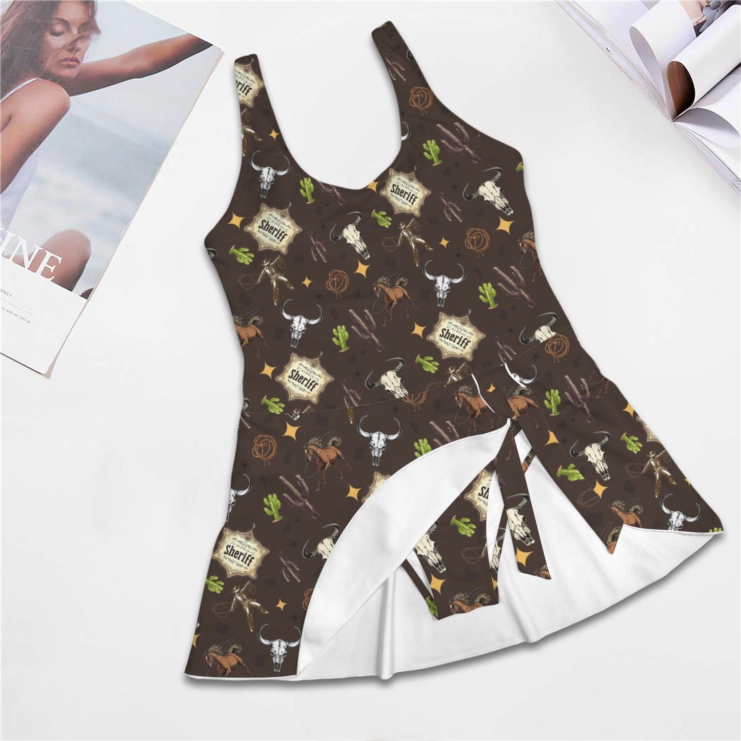 Western Skirted Swimsuit