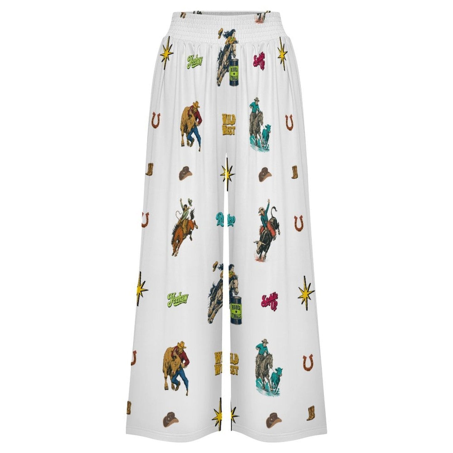 Baha Ranch The Last Roundup Rodeo High Waisted Wide Leg Pants