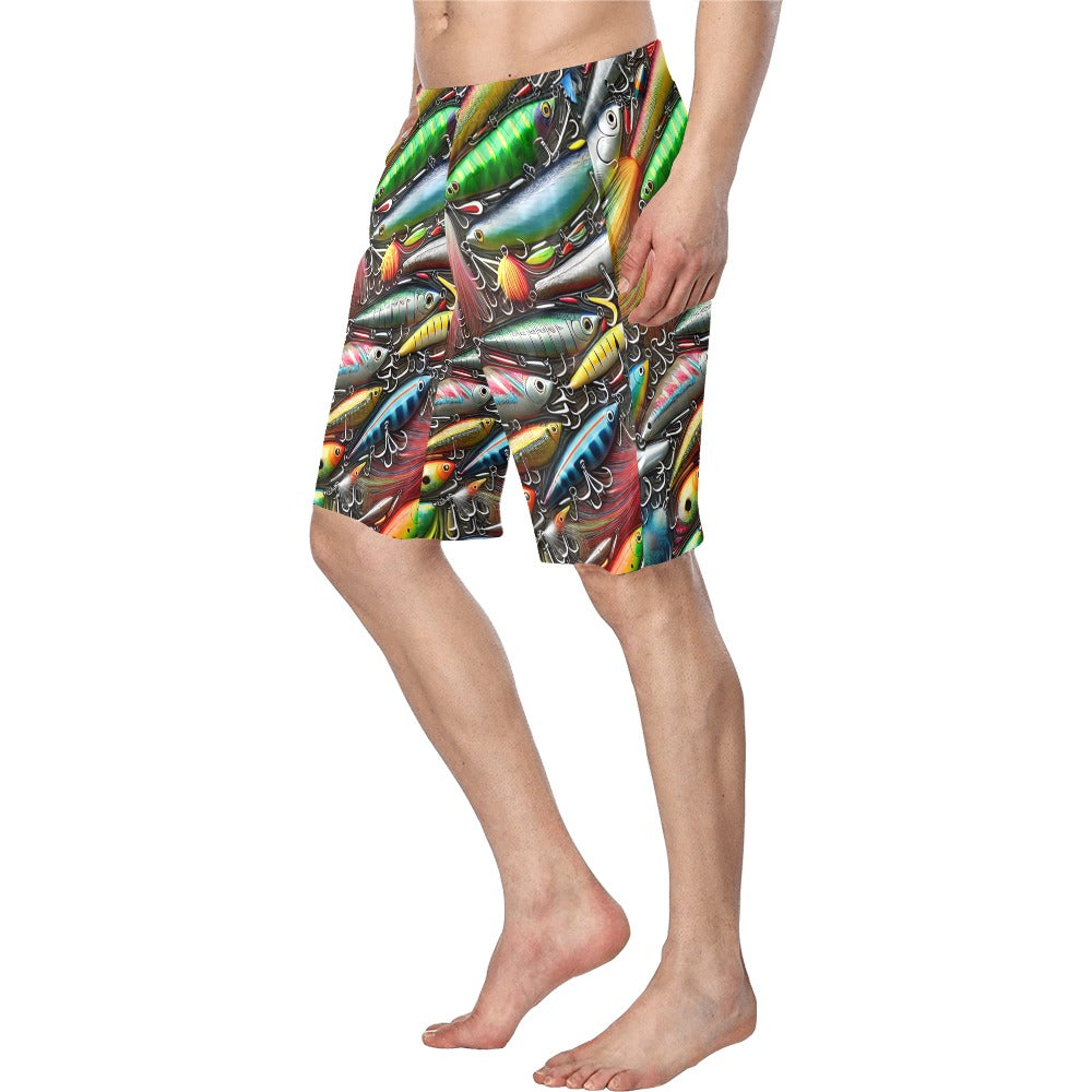 Men's Fishing Lures Beach Swim Shorts