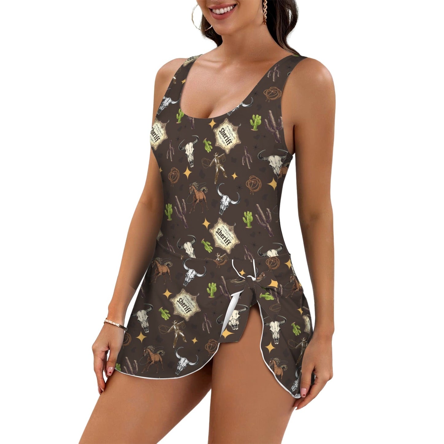 Western Skirted Swimsuit