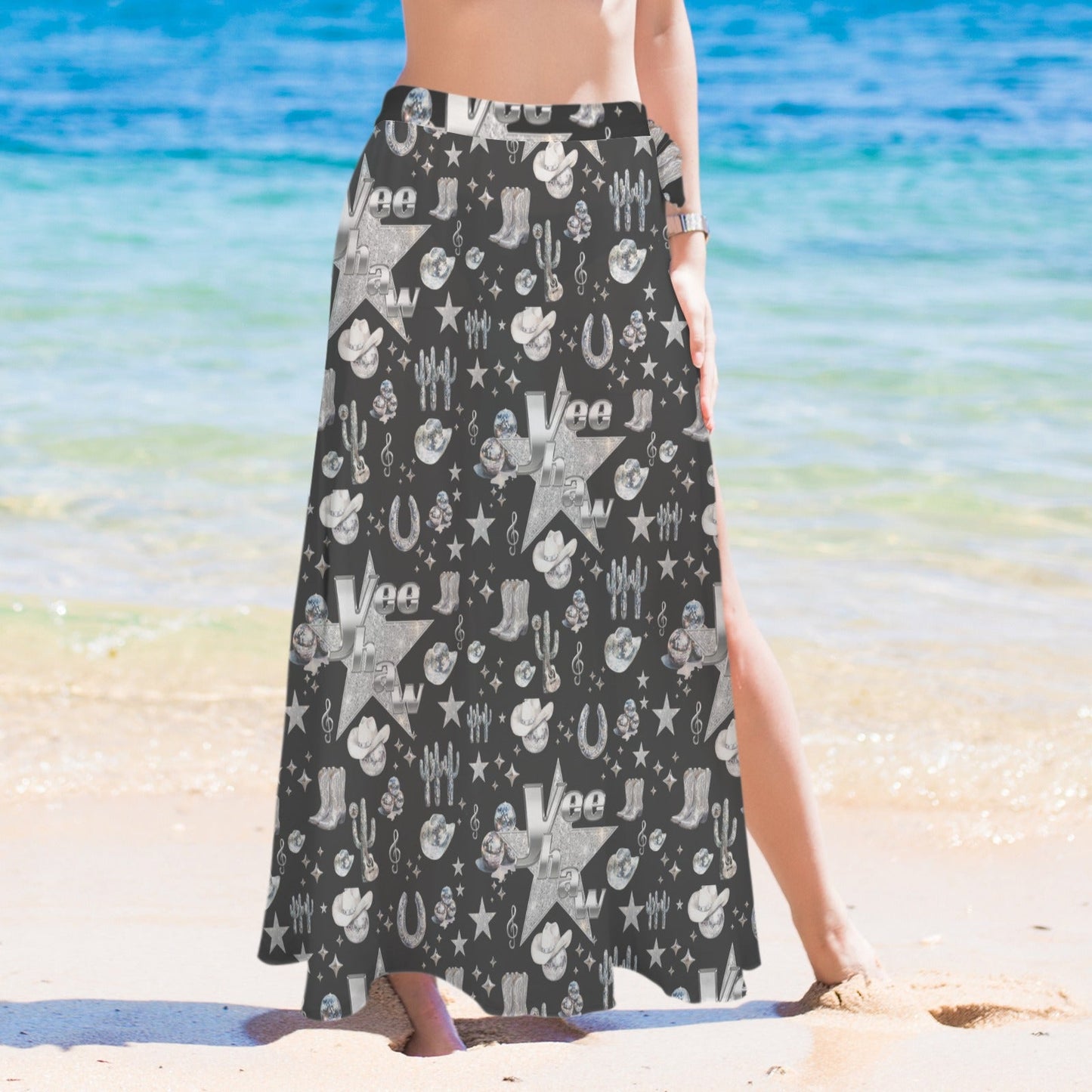 Rhinestone Cowgirl Beach Swim Skirt Coverup