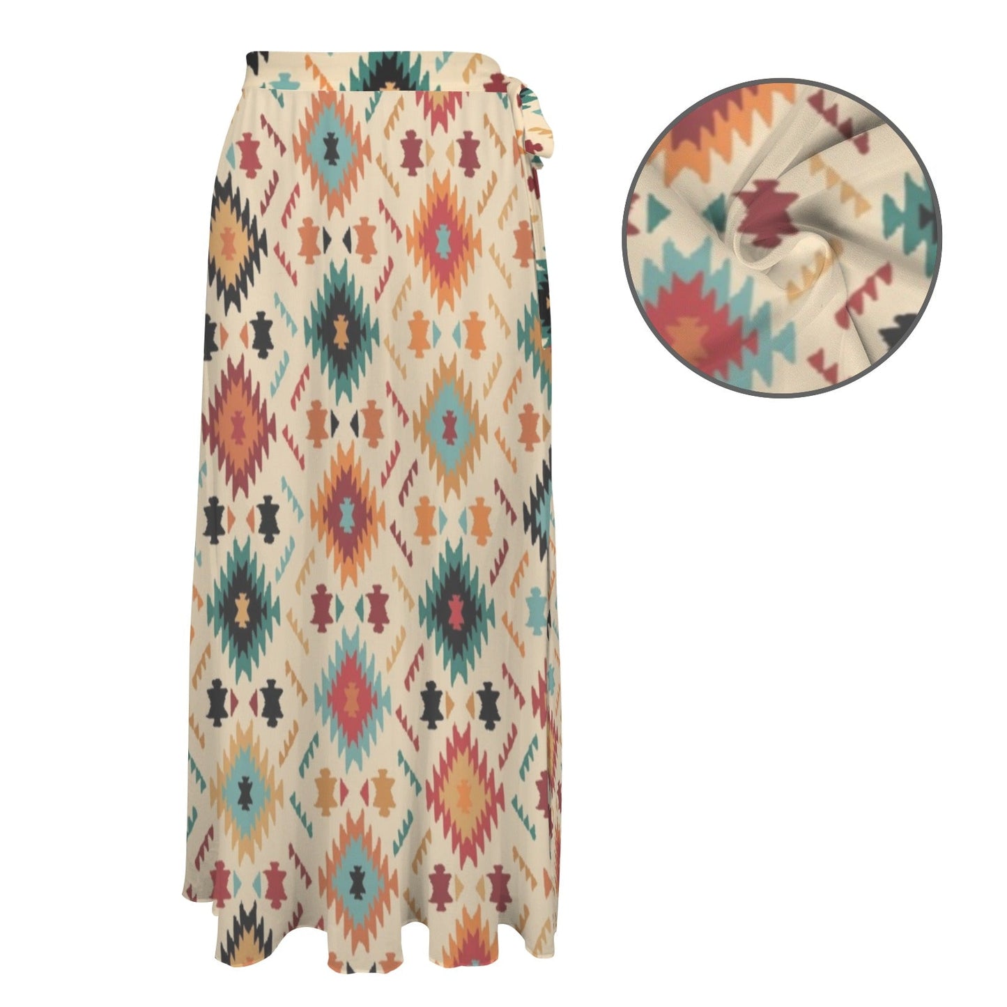 Cream Aztec Beach Swim Coverup Skirt