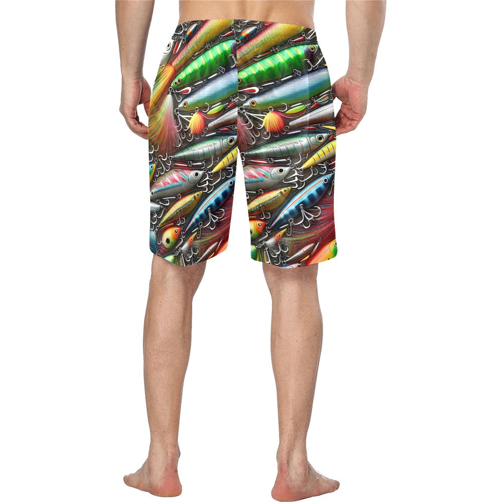 Men's Fishing Lures Beach Swim Shorts