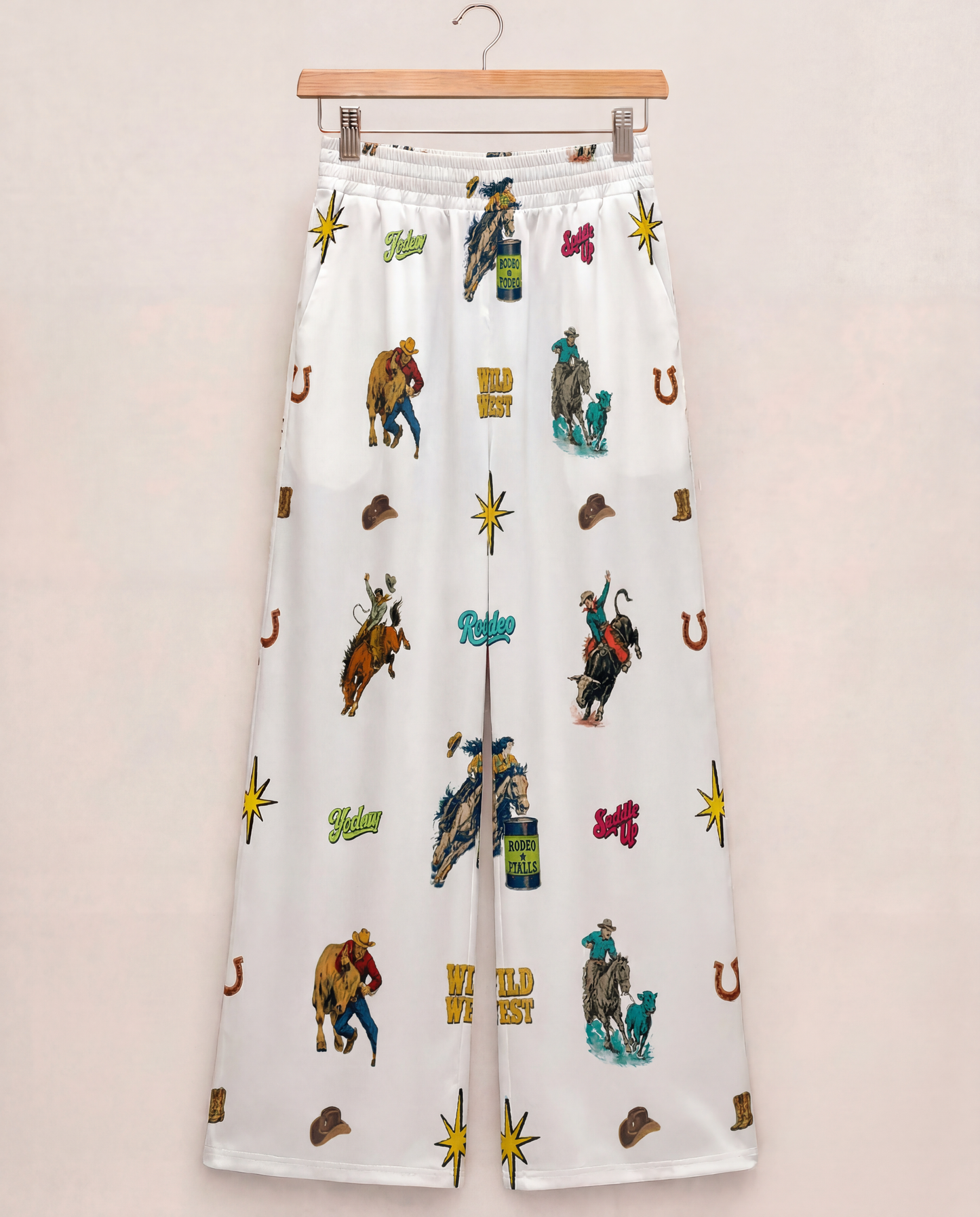Baha Ranch The Last Roundup Rodeo High Waisted Wide Leg Pants