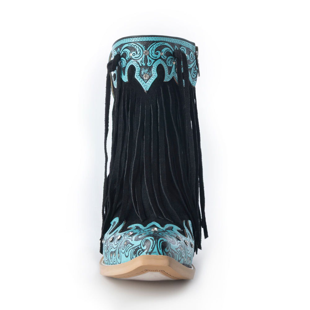 Myra Nashville Nights Boots for Women in Twilight, Handtooled Genuine Leather with Swarovski Stones