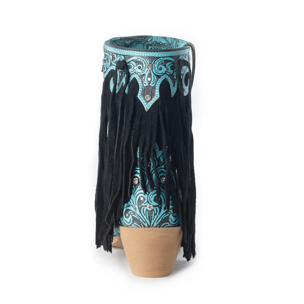 Myra Nashville Nights Boots for Women in Twilight, Handtooled Genuine Leather with Swarovski Stones