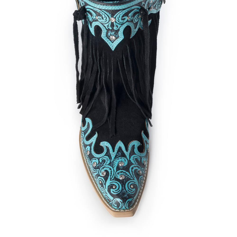 Myra Nashville Nights Boots for Women in Twilight, Handtooled Genuine Leather with Swarovski Stones