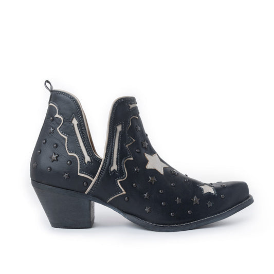 Myra Lone Star Sky Leather Rodeo Boots - Spilt-Top Handstitched Western Boots with Stud Detail for Rodeo Elegance