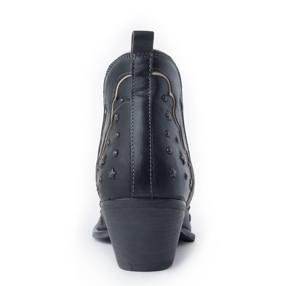 Myra Lone Star Sky Leather Rodeo Boots - Spilt-Top Handstitched Western Boots with Stud Detail for Rodeo Elegance