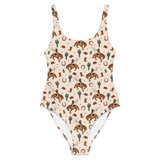 Yeehaw Rodeo Cowboy One-Piece Swimsuit