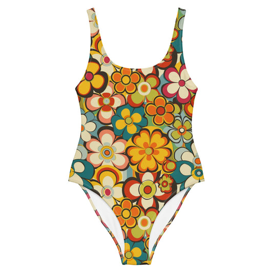 Yeehaw Woodstock Retro Floral One-Piece Swimsuit