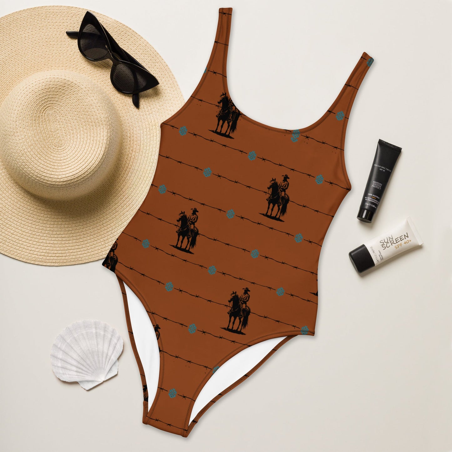 Yeehaw Saddle Up One-Piece Swimsuit