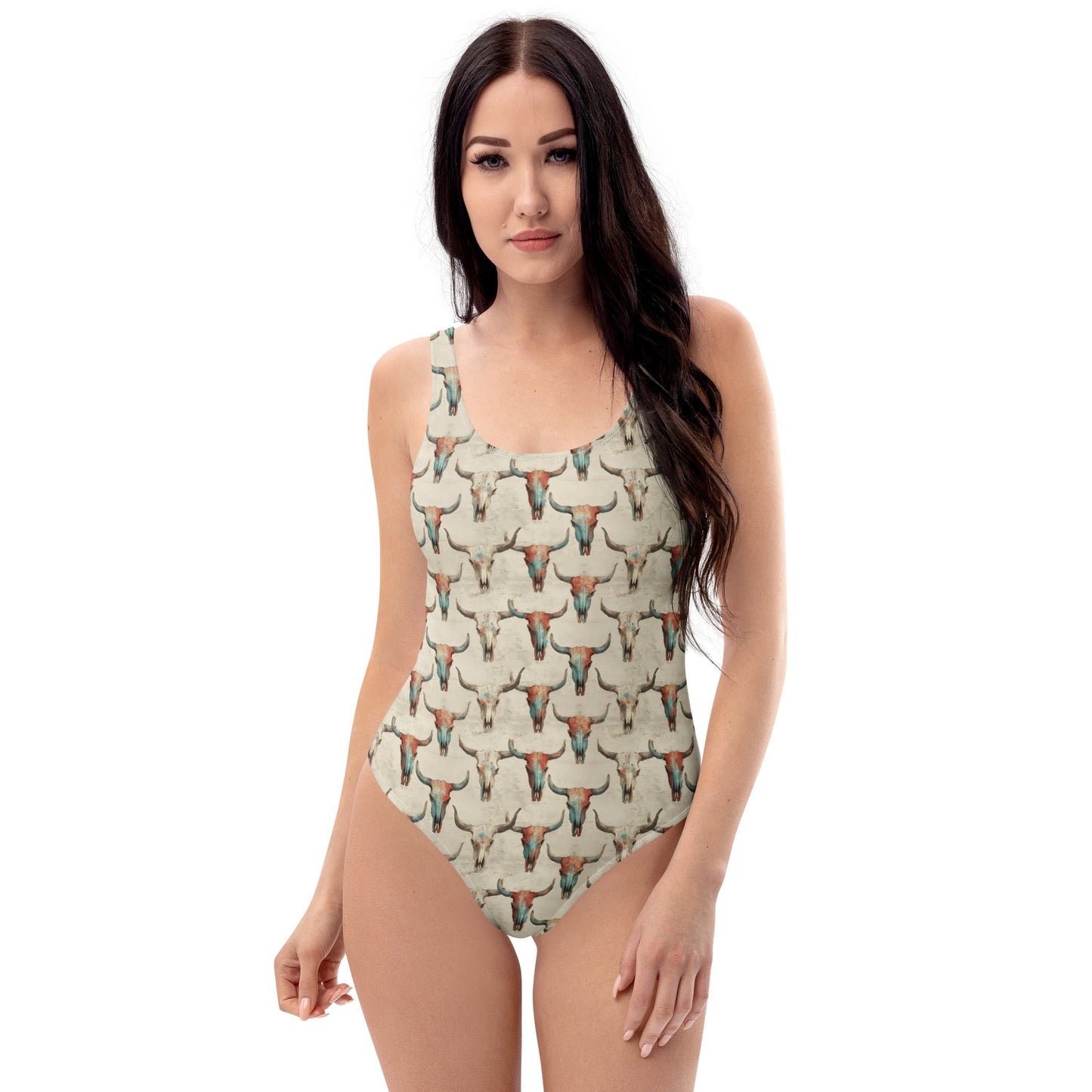 Yeehaw Bullhead Skulls One-Piece Swimsuit