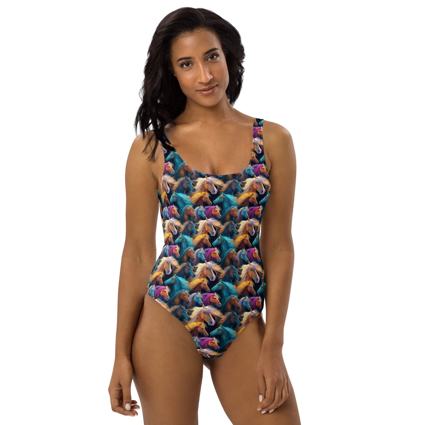 Yeehaw Wild Horses One-Piece Swimsuit