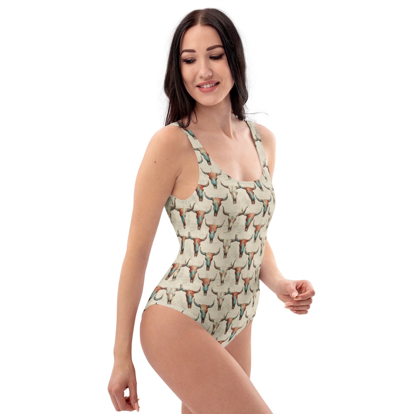 Yeehaw Bullhead Skulls One-Piece Swimsuit