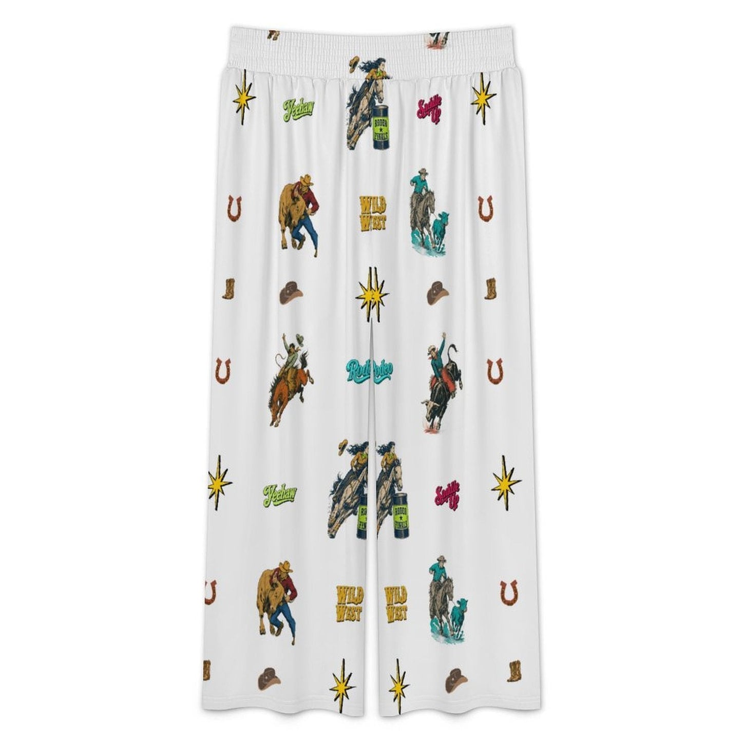 Baha Ranch The Last Roundup Rodeo High Waisted Wide Leg Pants