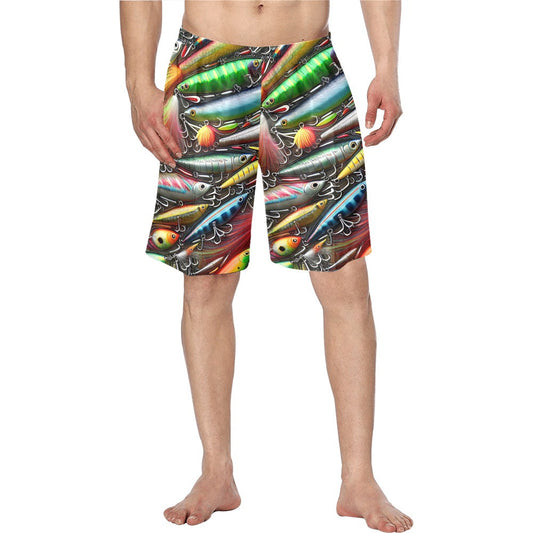 Men's Fishing Lures Beach Swim Shorts